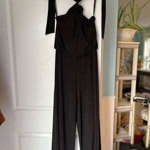 Black Women's Jumpsuit - Classic Tie-Shoulder